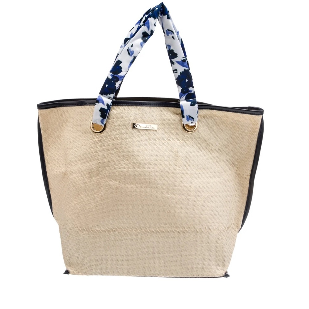 Oscar de la Renta paper straw tote bag